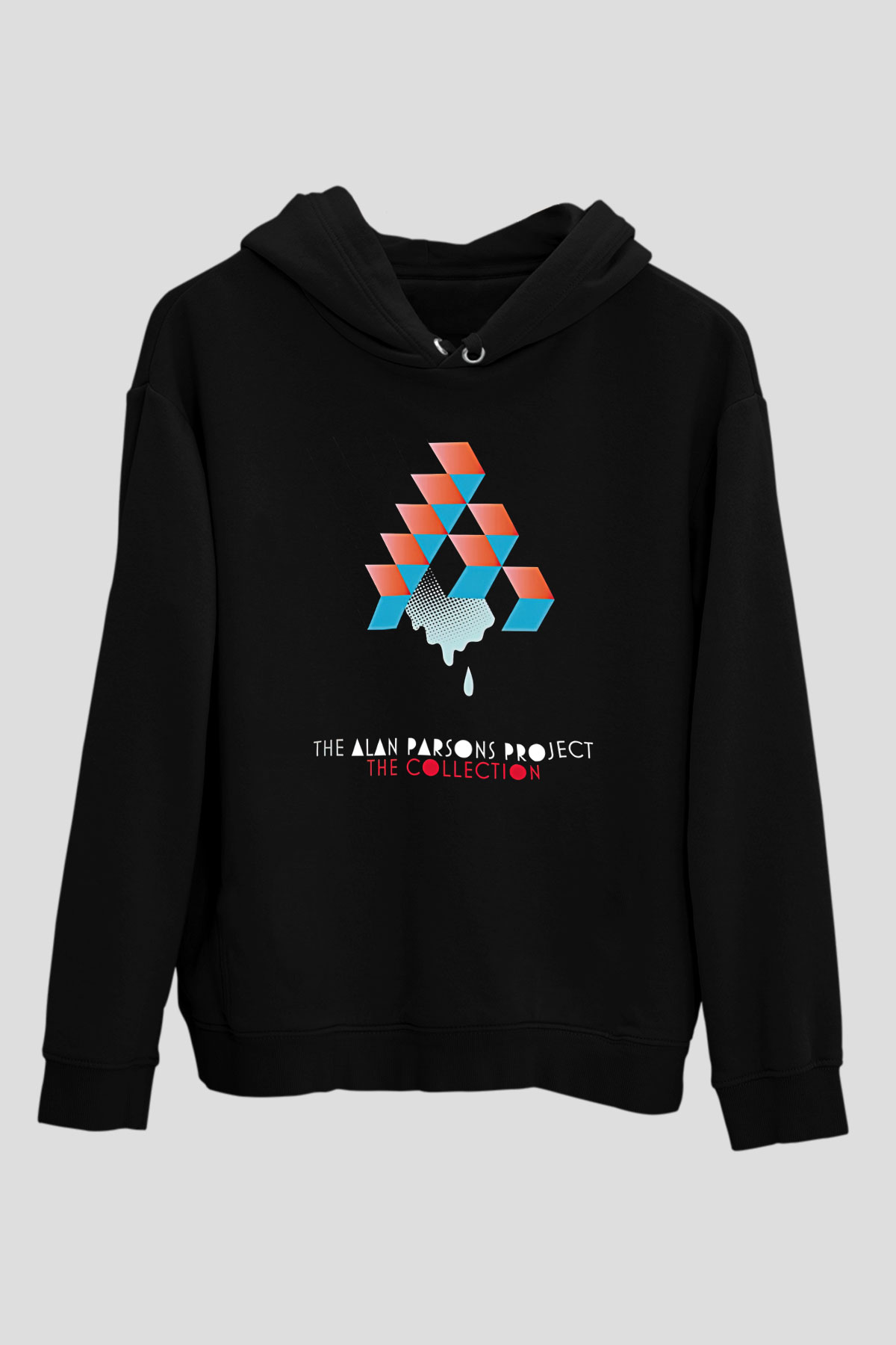 Alan Persons Project Baskılı Unisex Siyah Kapüşonlu Sweatshirt