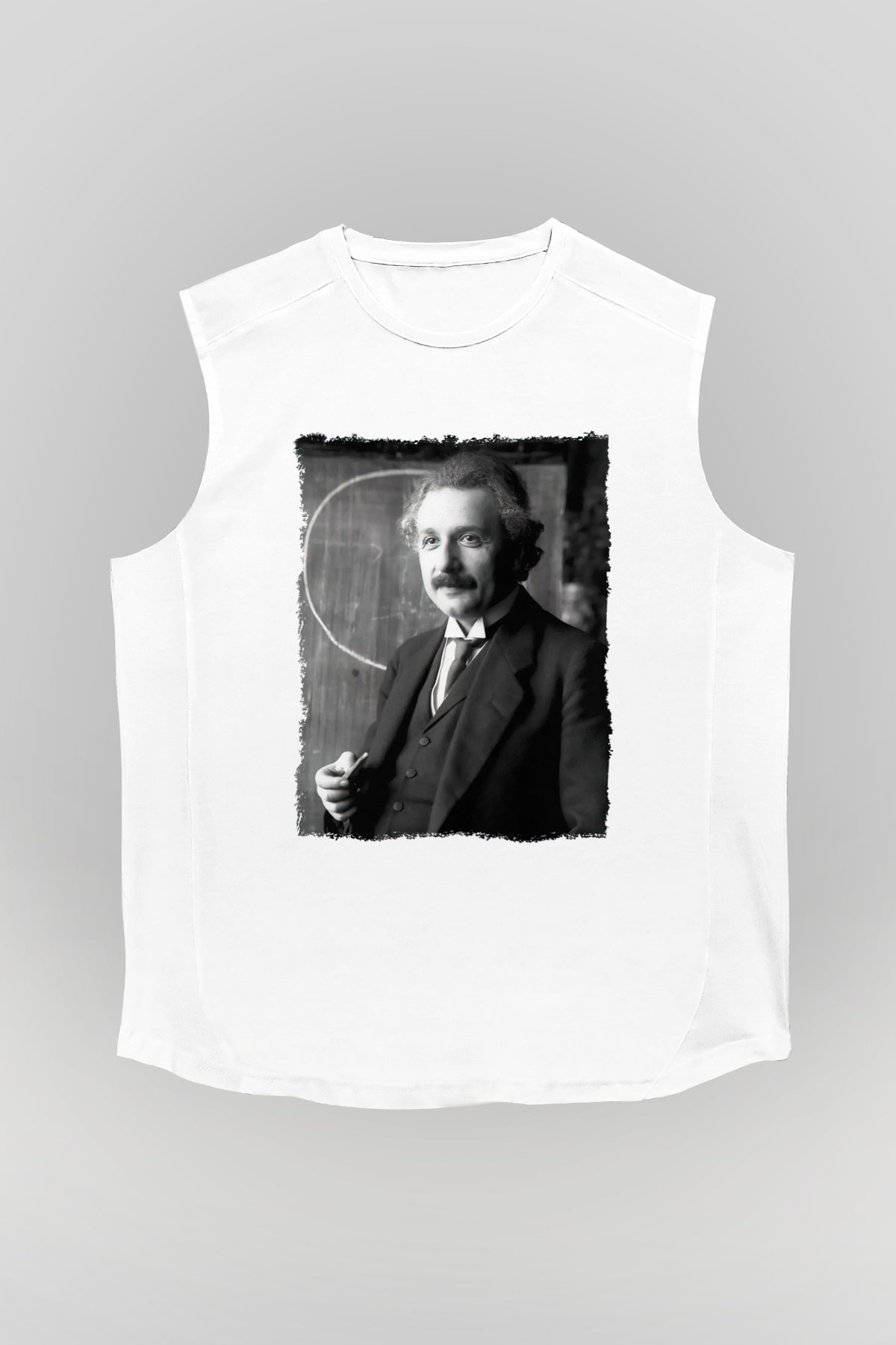 Albert Einstein Beyaz Unisex Kolsuz Tişört