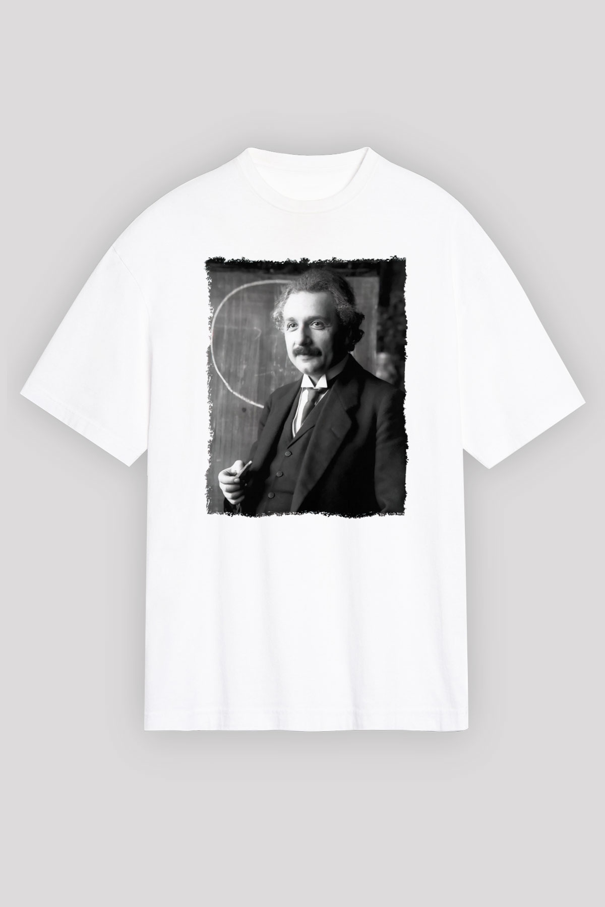 Albert Einstein Beyaz Oversize Tişört Oversize T-shirt - TişörtFabrikası