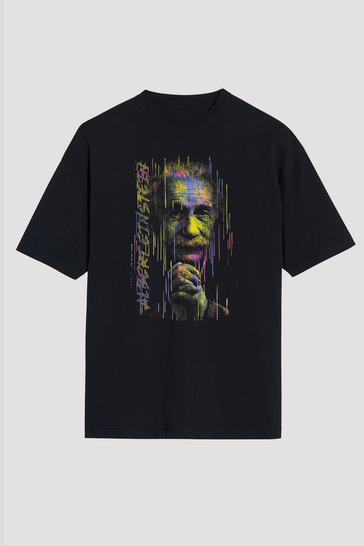 Albert Einstein Fotoğraf Baskılı Unisex Oversize Tişört - Tshirt