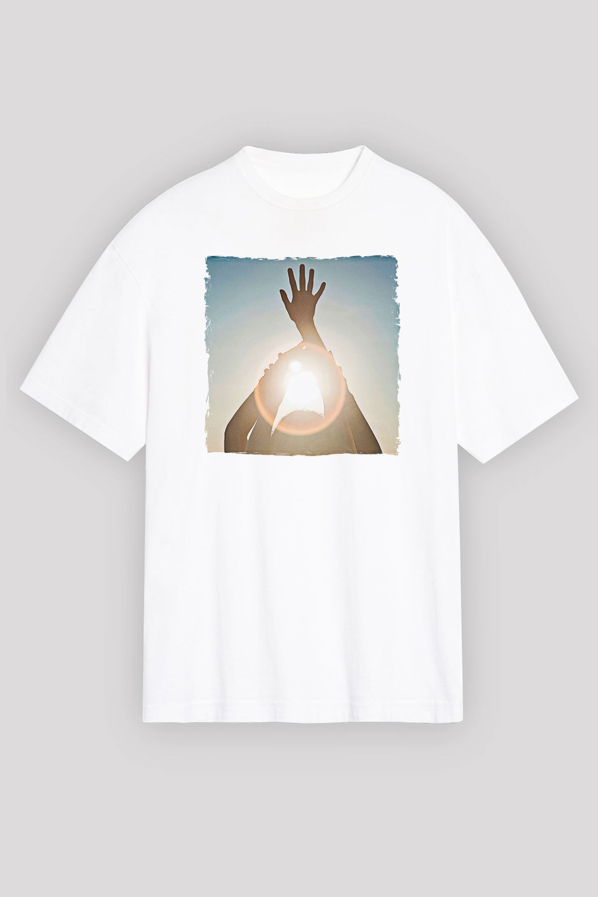 Alcest Baskılı Beyaz Unisex Oversize Tişört - Tshirt