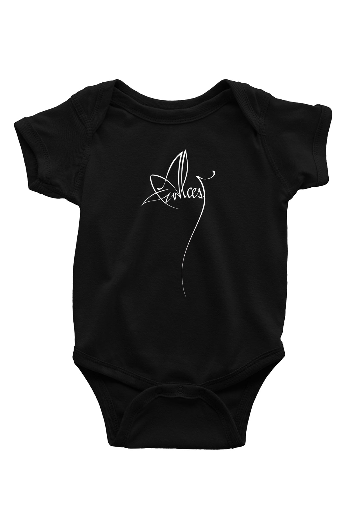 Alcest Baskılı Unisex Siyah Bebek Body - Zıbın