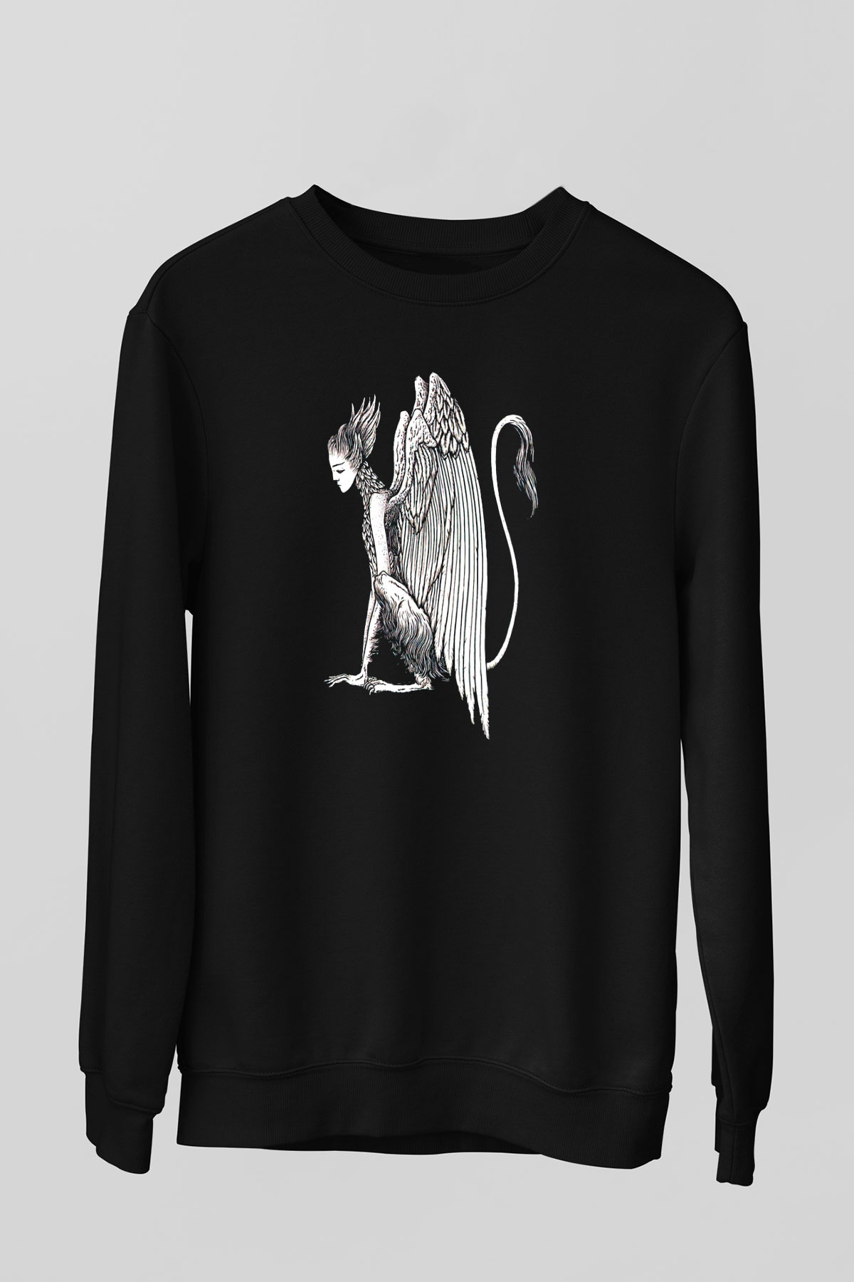 Alcest Baskılı Unisex Siyah Sweatshirt
