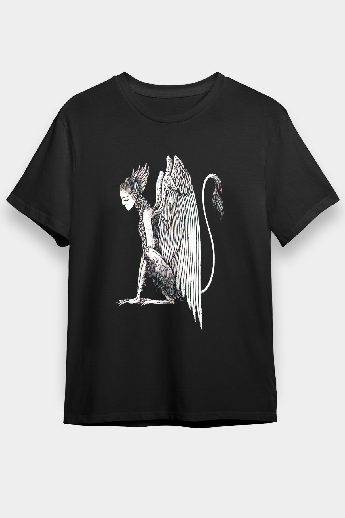 Alcest Baskılı Unisex Siyah Tişört - Tshirt