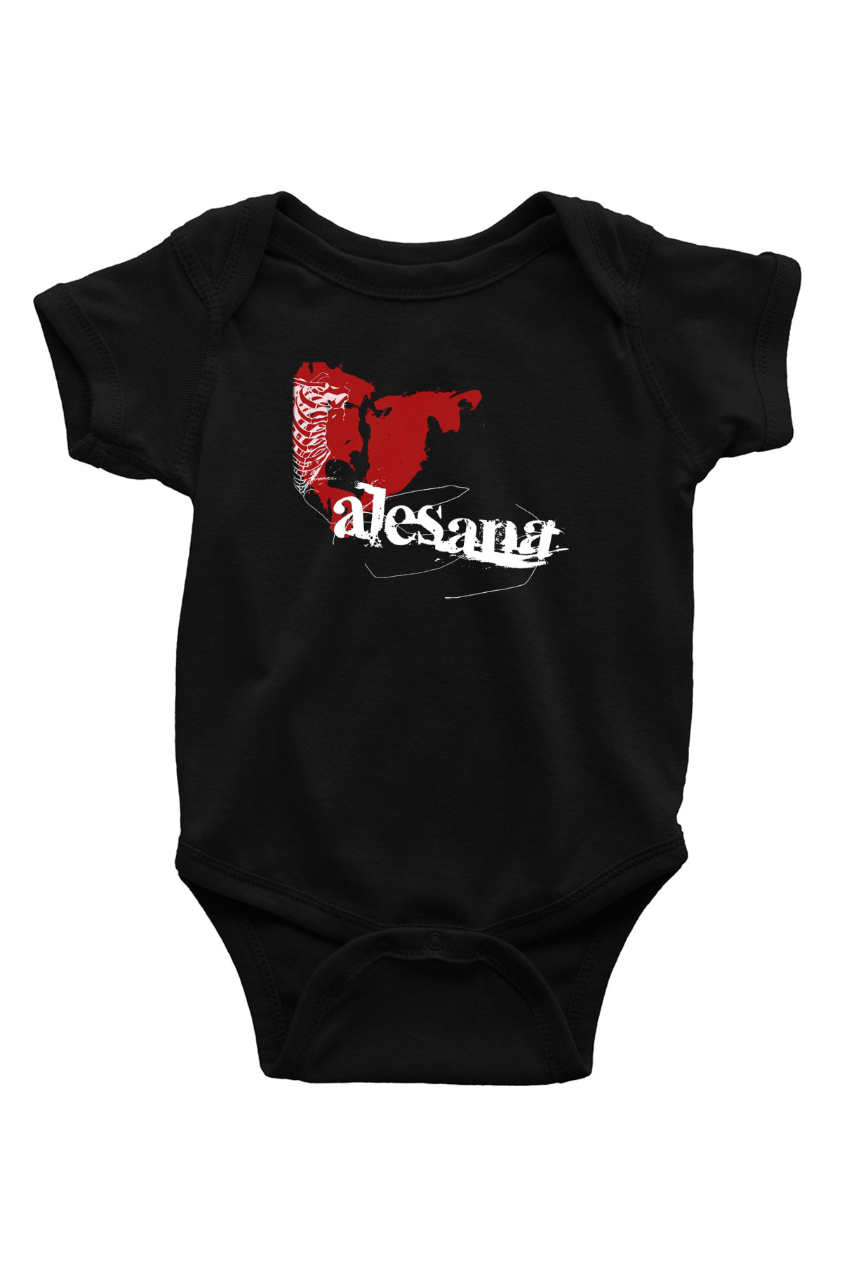 Alesana Baskılı Siyah Bebek Body - Zıbın