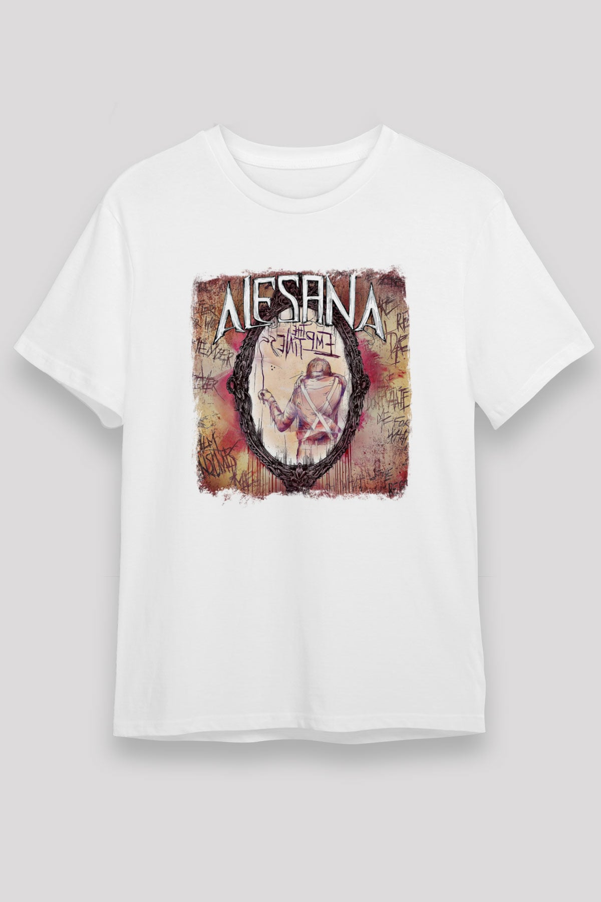Alesana Baskılı Unisex Beyaz Tişört