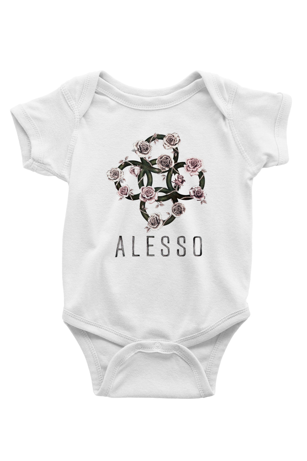 Alesso Baskılı Beyaz Unisex Bebek Body - Zıbın