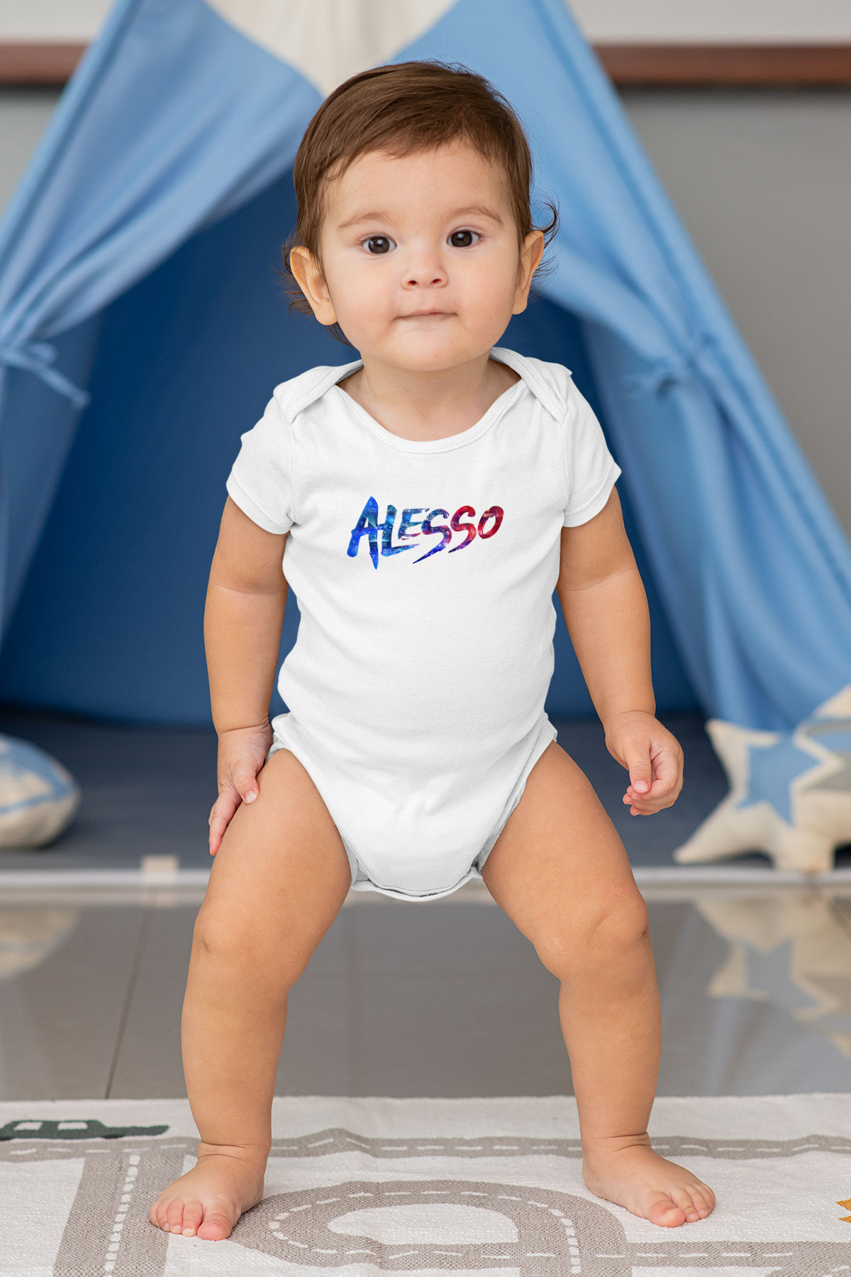 Alesso Baskılı Beyaz Unisex Bebek Body - Zıbın