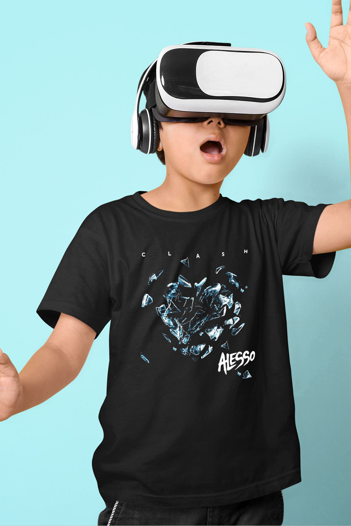 Alesso Baskılı Siyah Unisex Çocuk Tişört