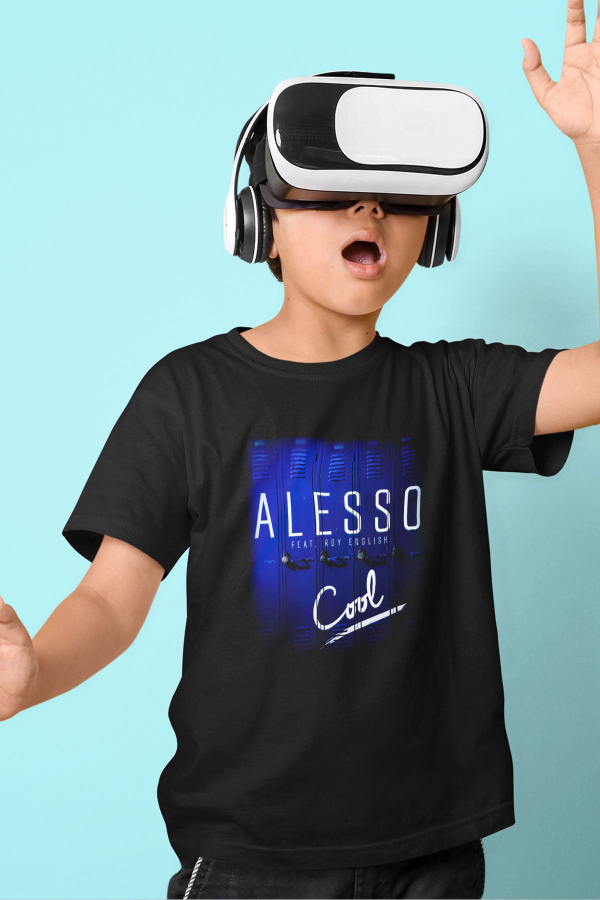 Alesso Baskılı Siyah Unisex Çocuk Tişört