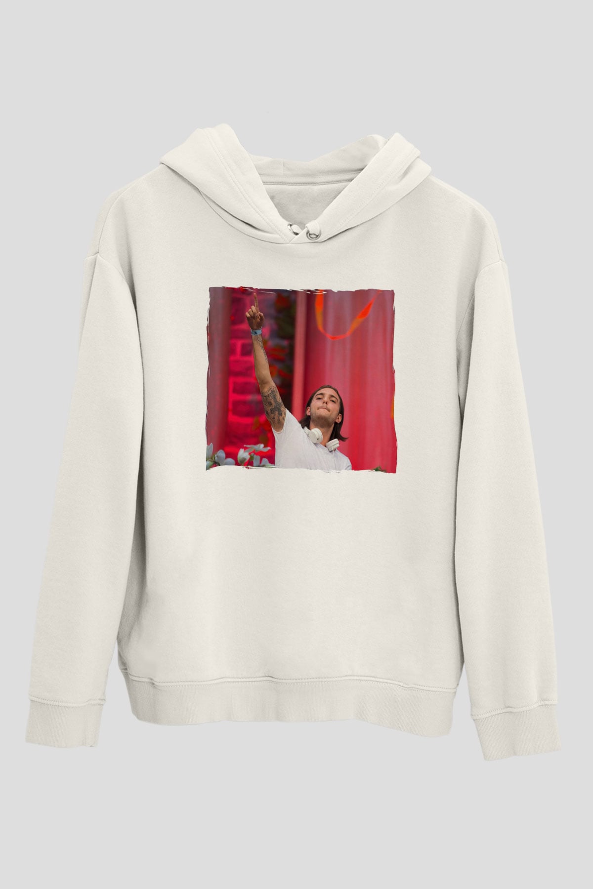 Alesso Beyaz Unisex Kapüşonlu Sweatshirt