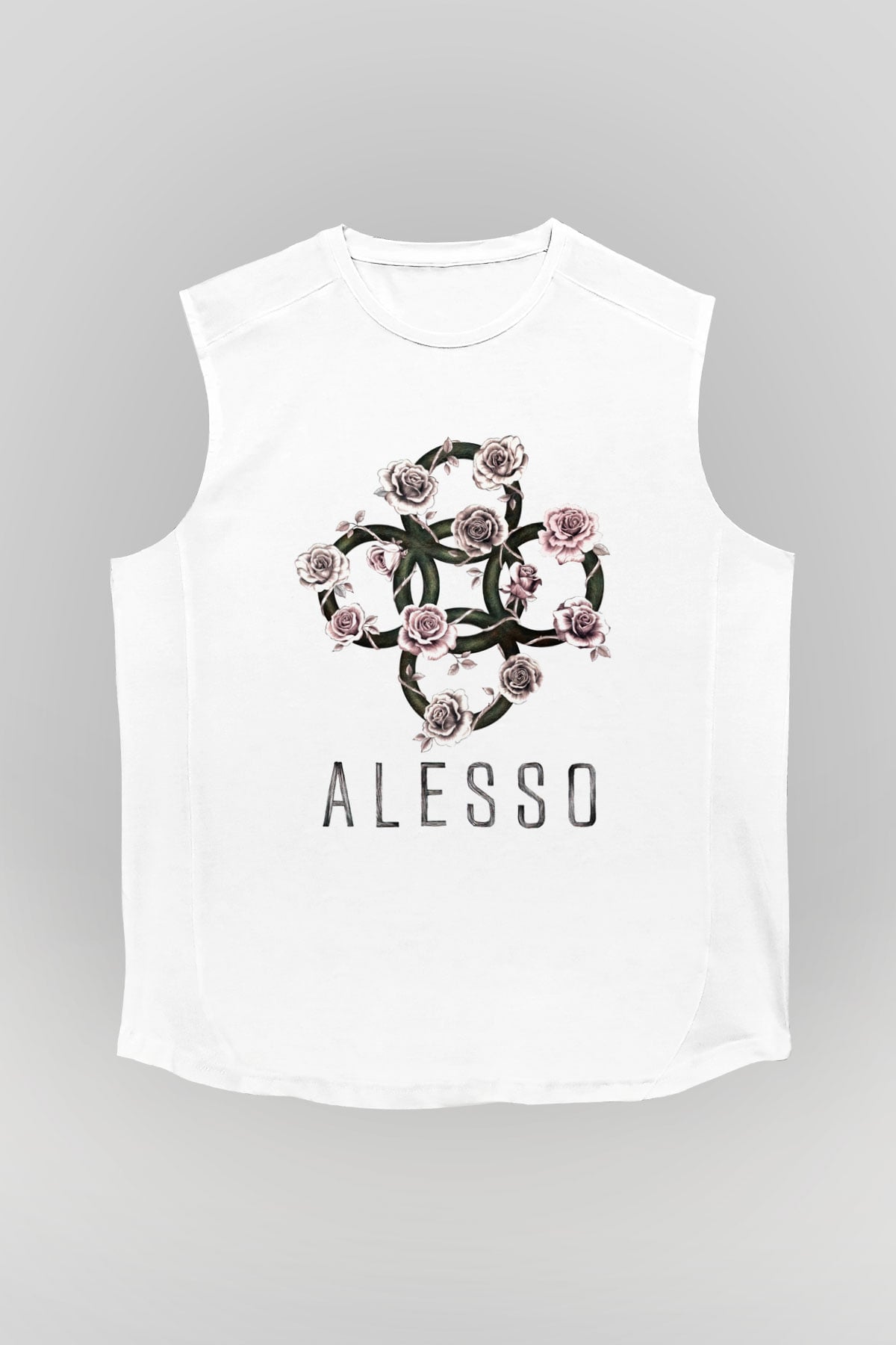 Alesso Beyaz Unisex Kolsuz Tişört