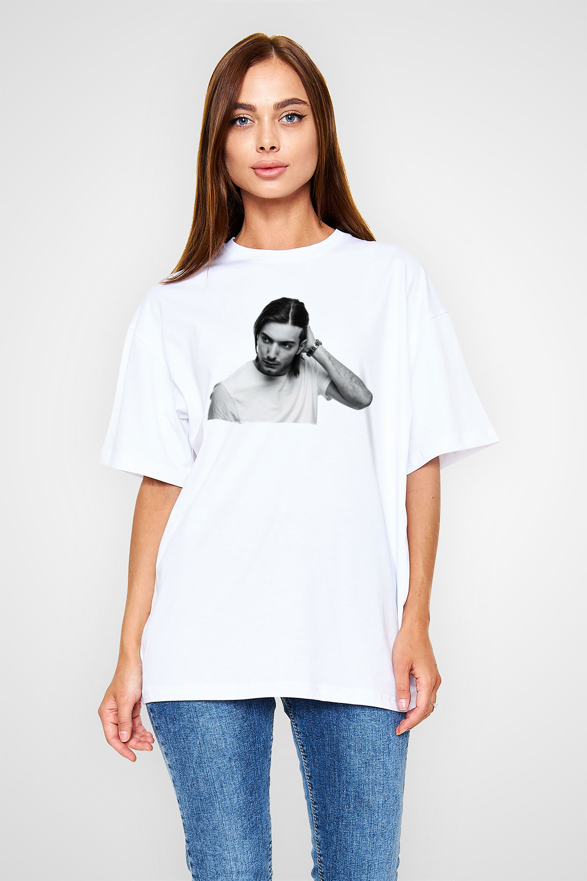 Alesso Beyaz Oversize Tişört Oversize T-shirt - TişörtFabrikası