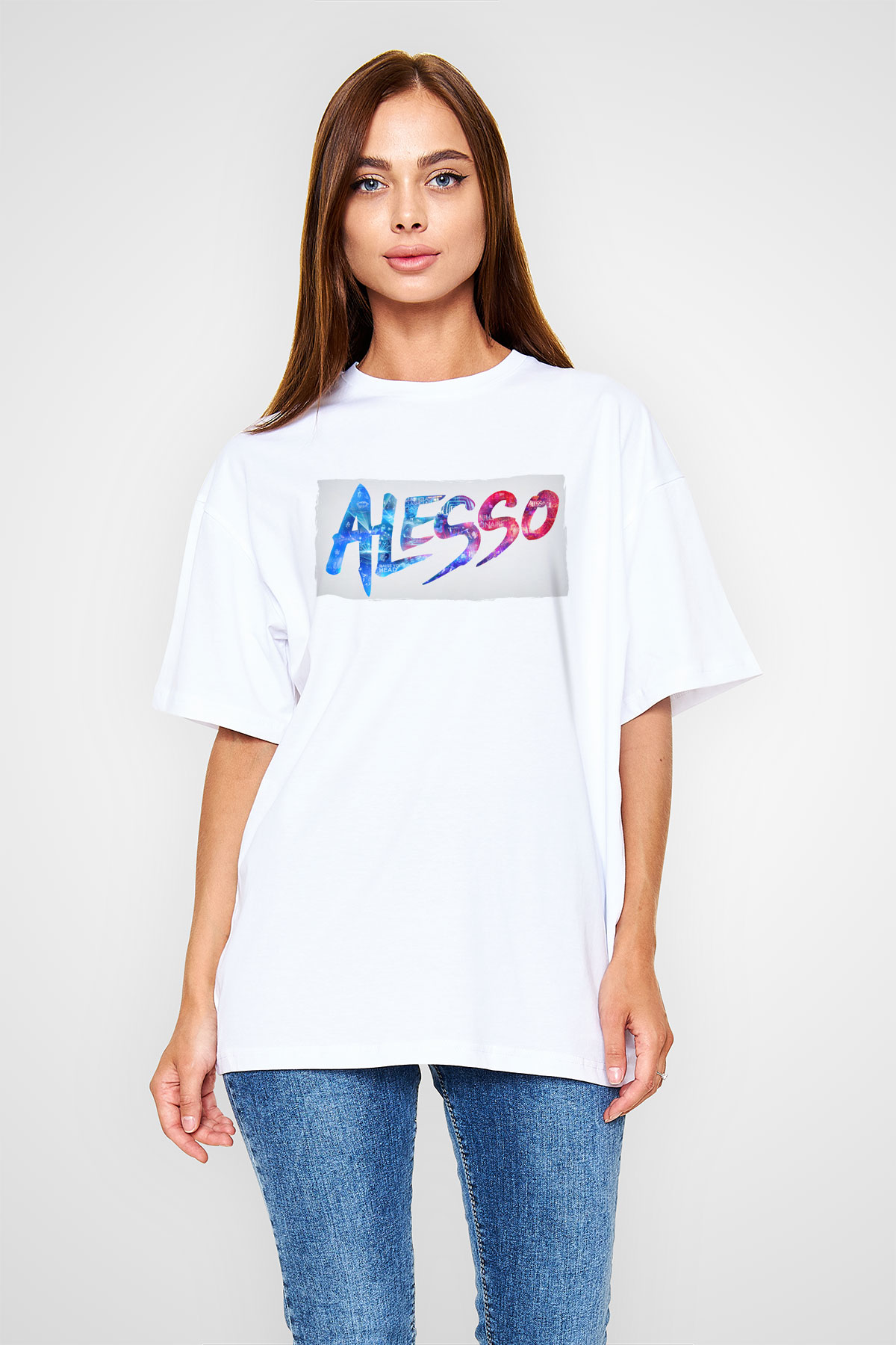 Alesso Beyaz Oversize Tişört Oversize T-shirt - TişörtFabrikası