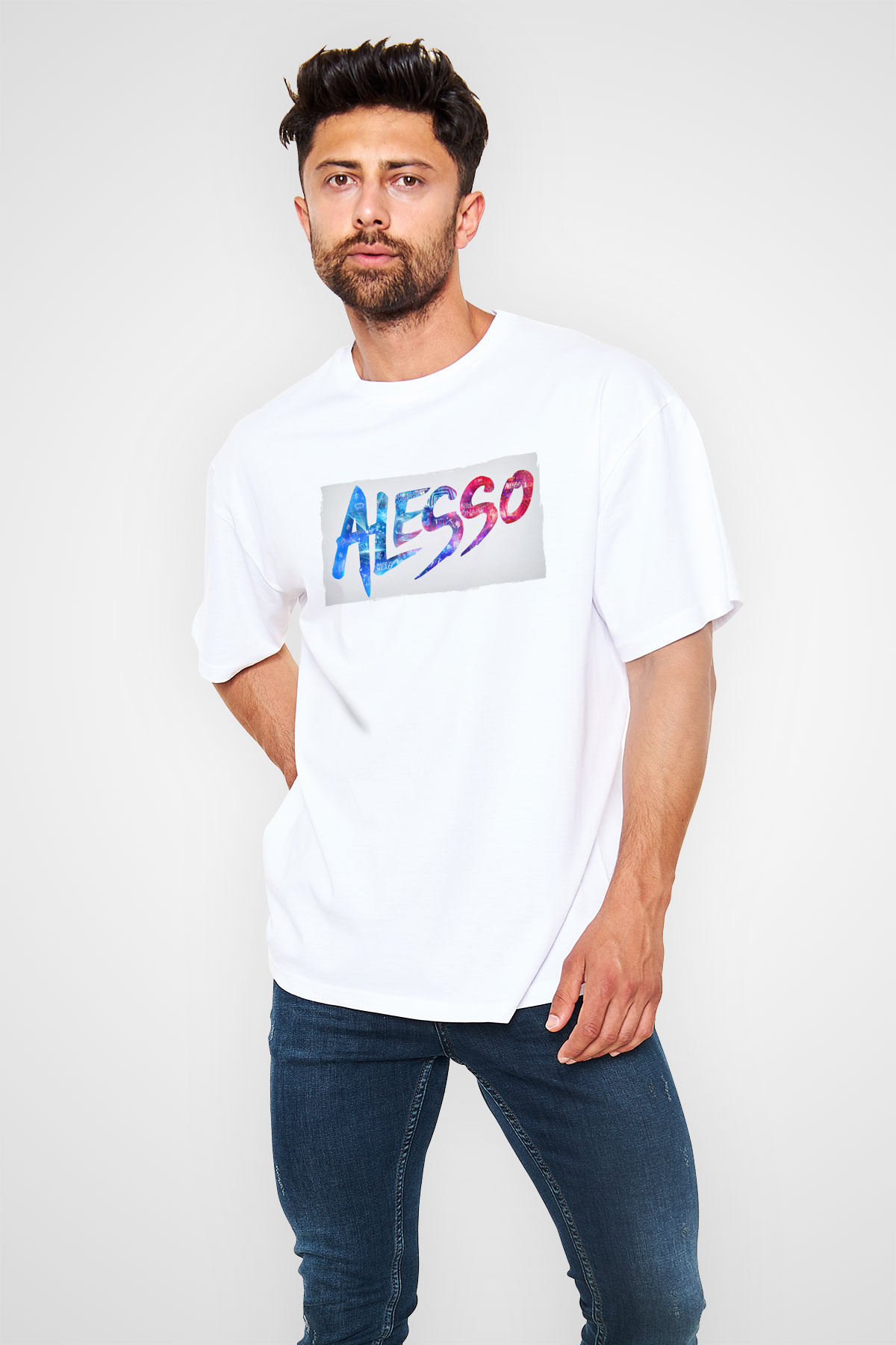 Alesso Beyaz Oversize Tişört Oversize T-shirt - TişörtFabrikası