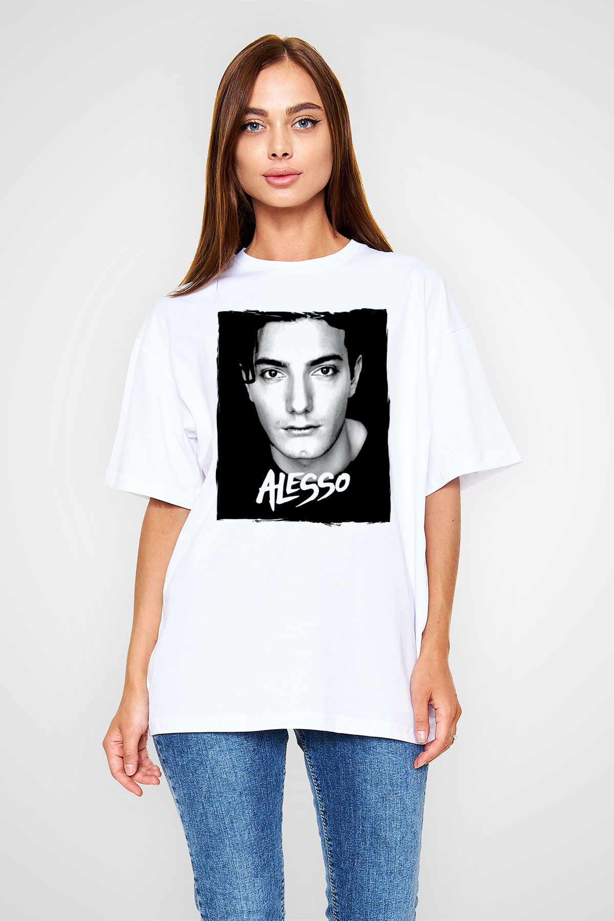 Alesso Beyaz Oversize Tişört Oversize T-shirt - TişörtFabrikası