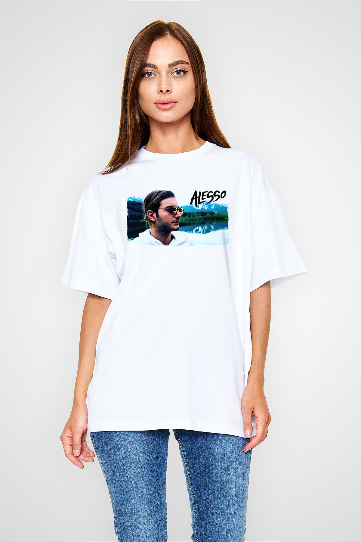 Alesso Beyaz Oversize Tişört Oversize T-shirt - TişörtFabrikası