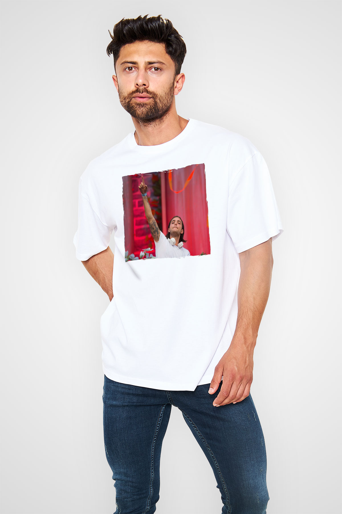 Alesso Beyaz Oversize Tişört Oversize T-shirt - TişörtFabrikası