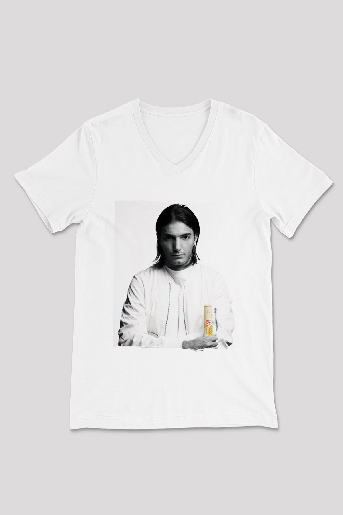 Alesso Beyaz Unisex V Yaka Tişört