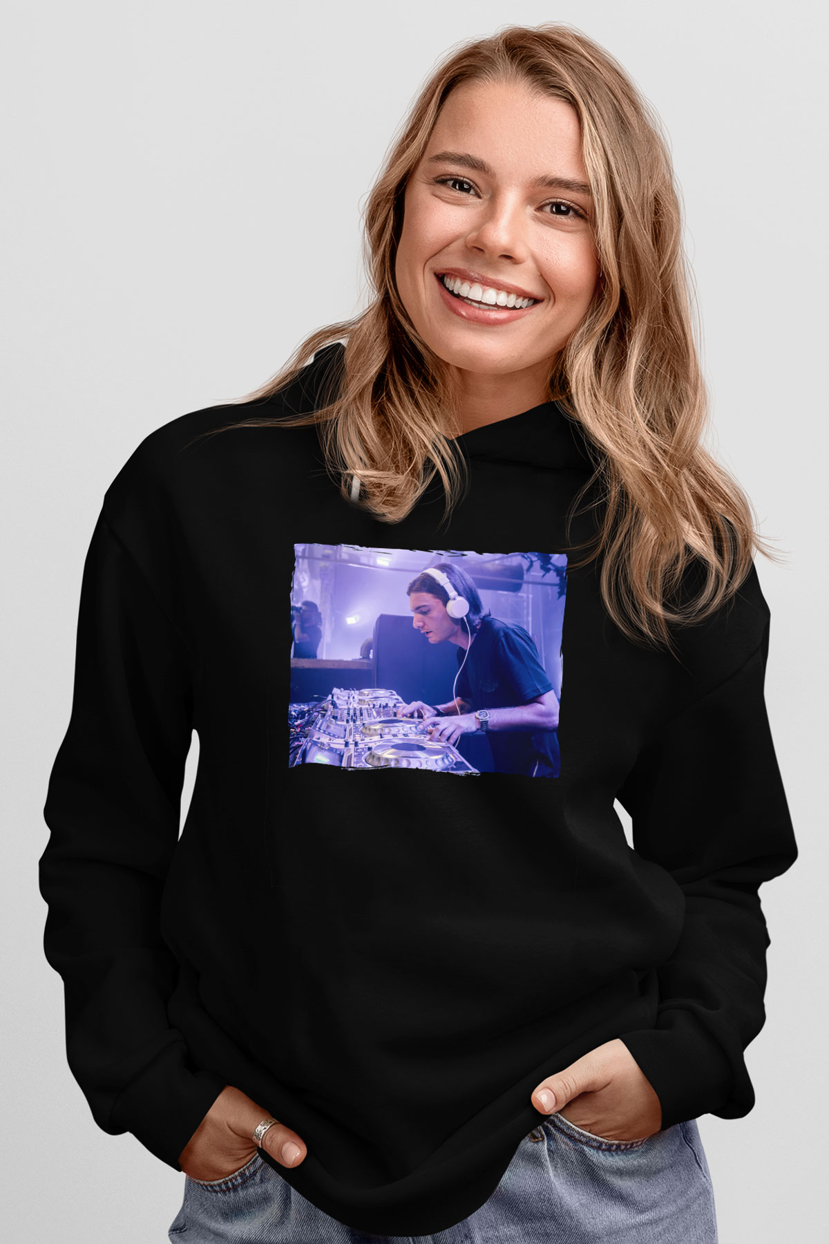 Alesso Siyah Unisex Kapüşonlu Sweatshirt