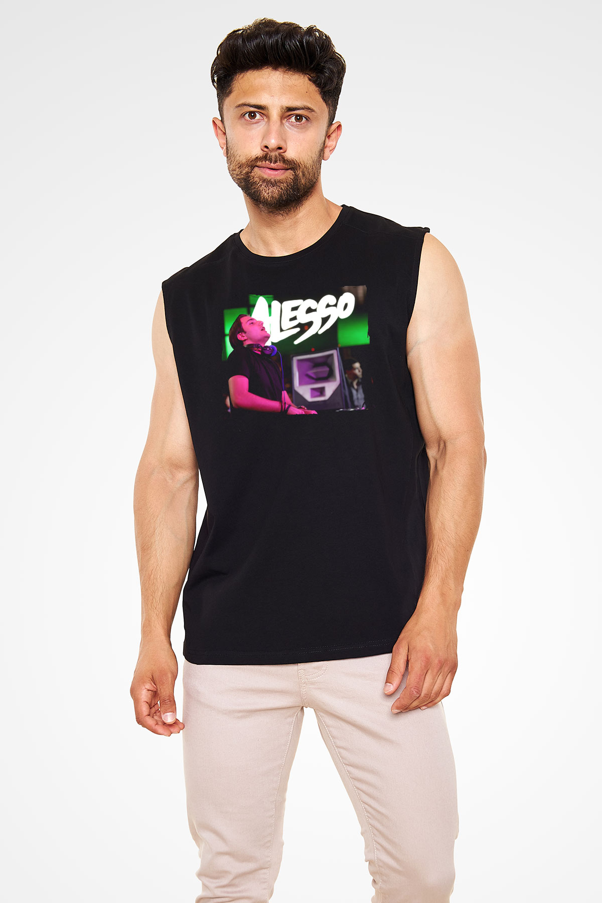 Alesso Siyah Unisex Kolsuz Tişört