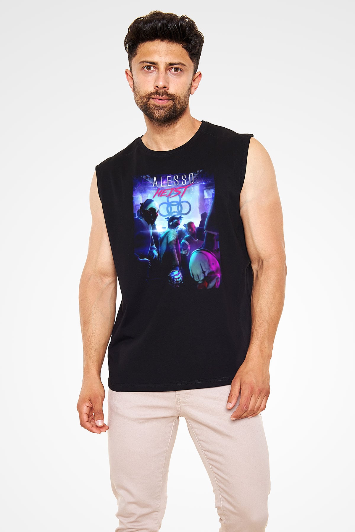 Alesso Siyah Unisex Kolsuz Tişört