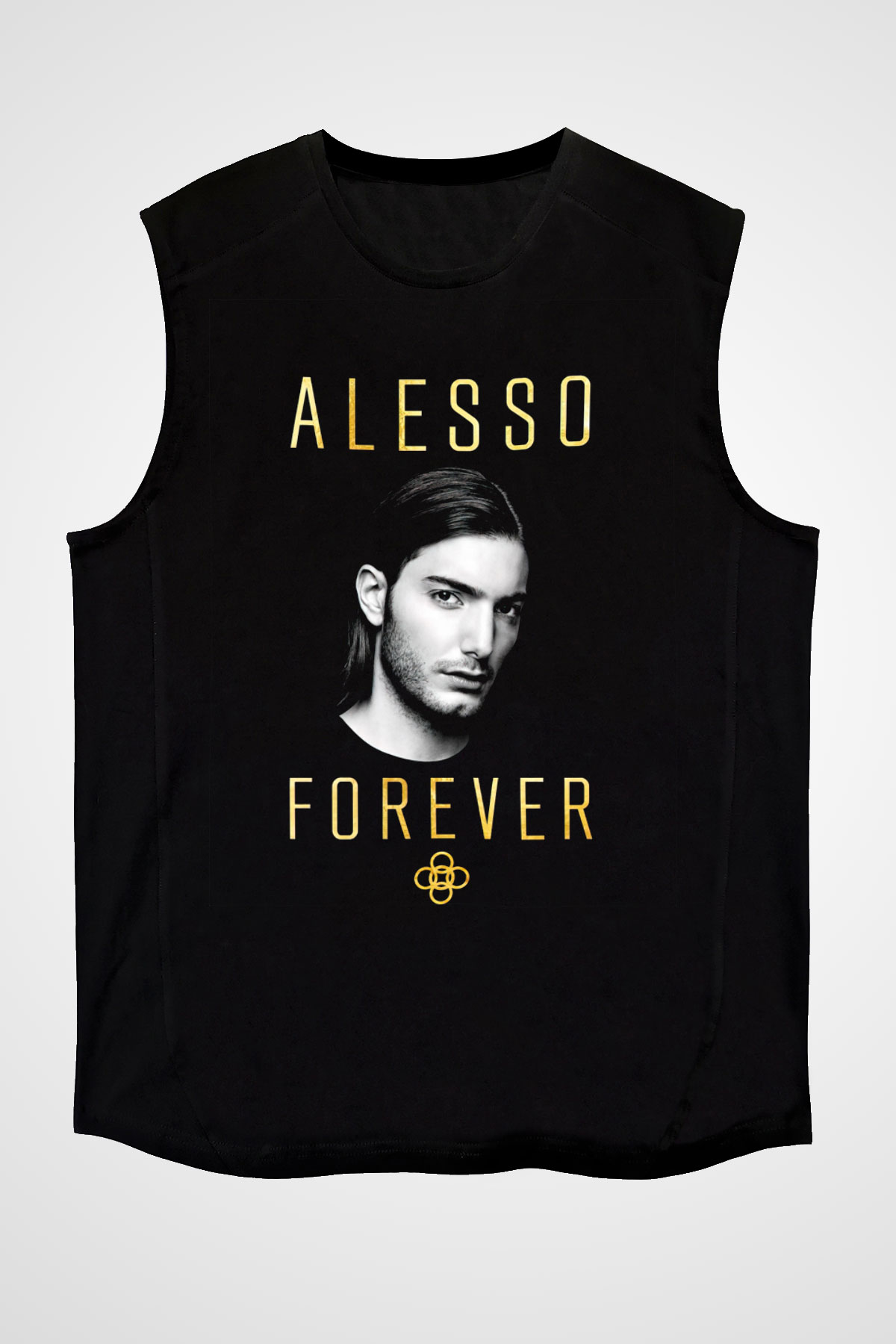 Alesso Siyah Unisex Kolsuz Tişört