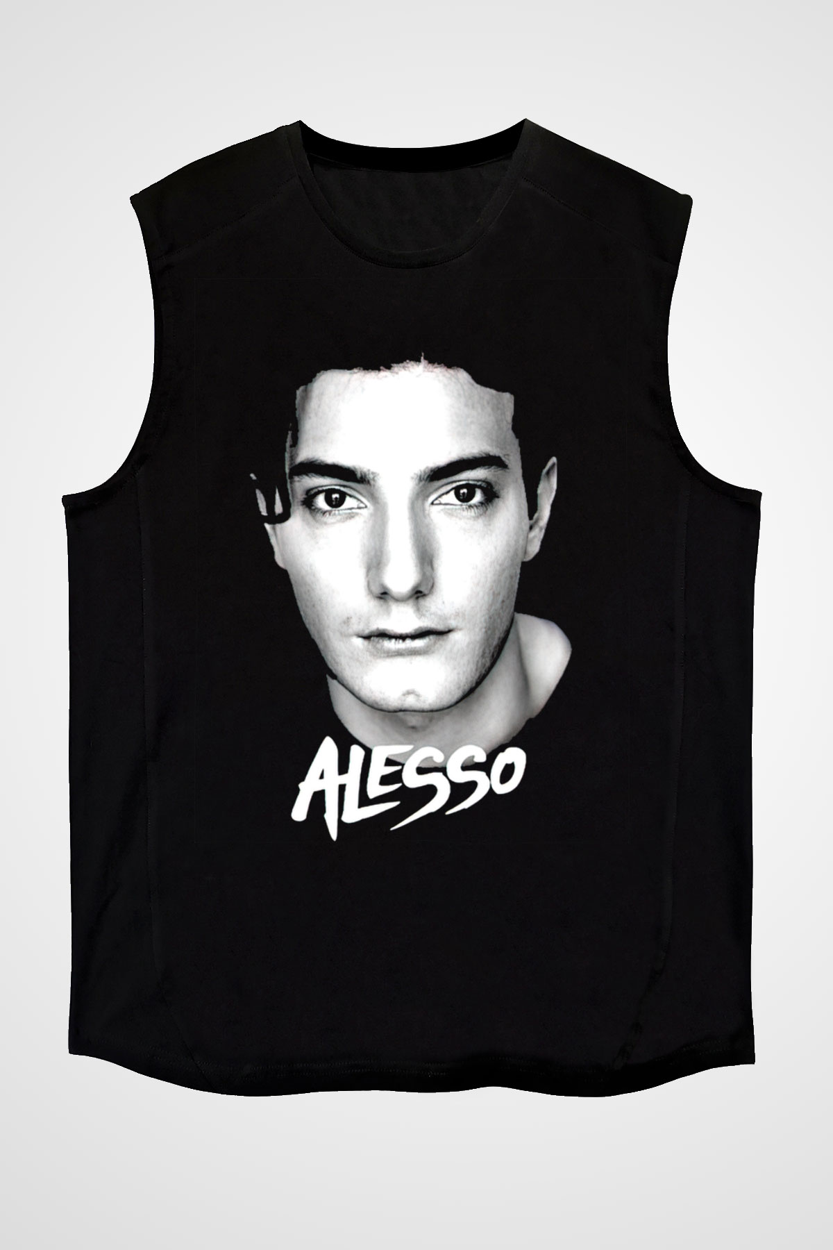 Alesso Siyah Unisex Kolsuz Tişört