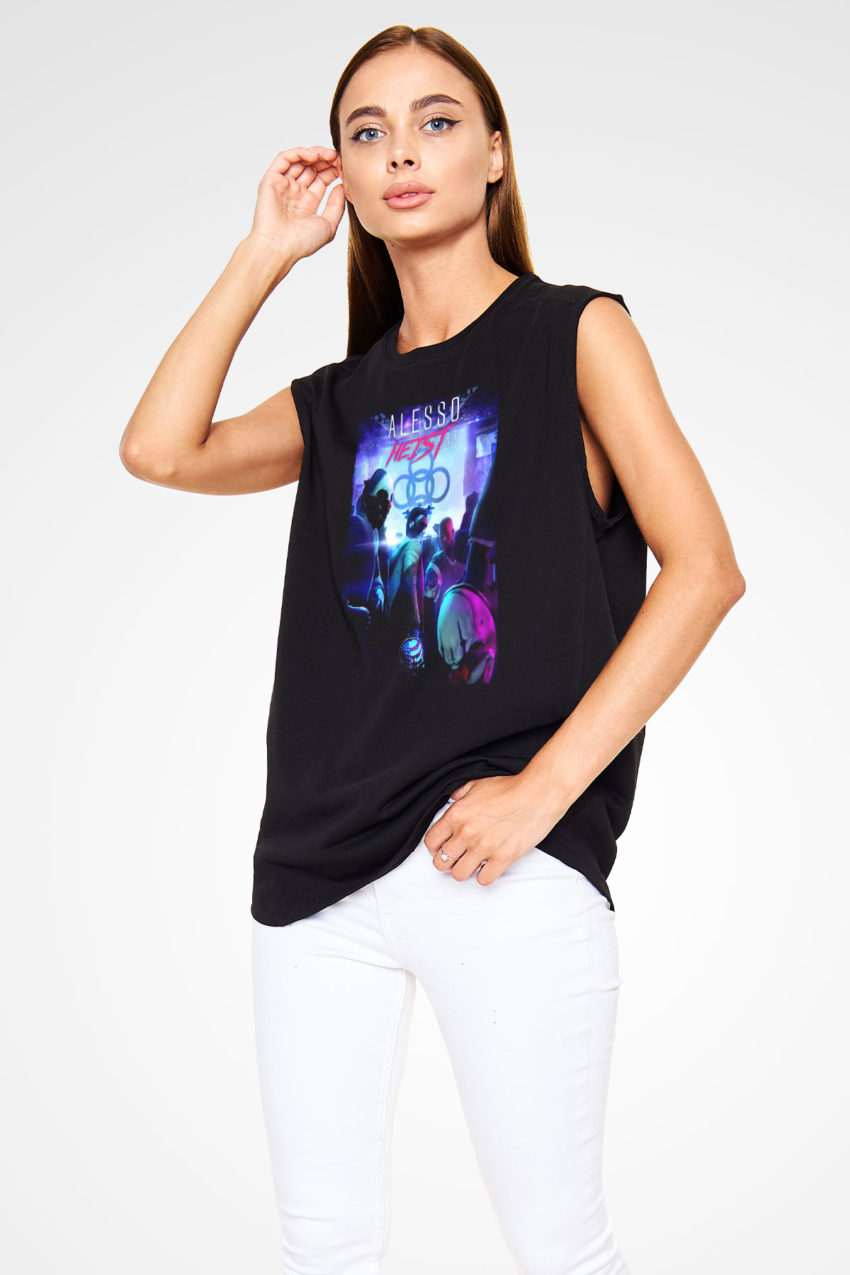 Alesso Siyah Unisex Kolsuz Tişört