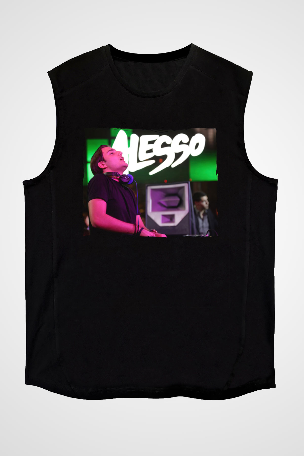 Alesso Siyah Unisex Kolsuz Tişört