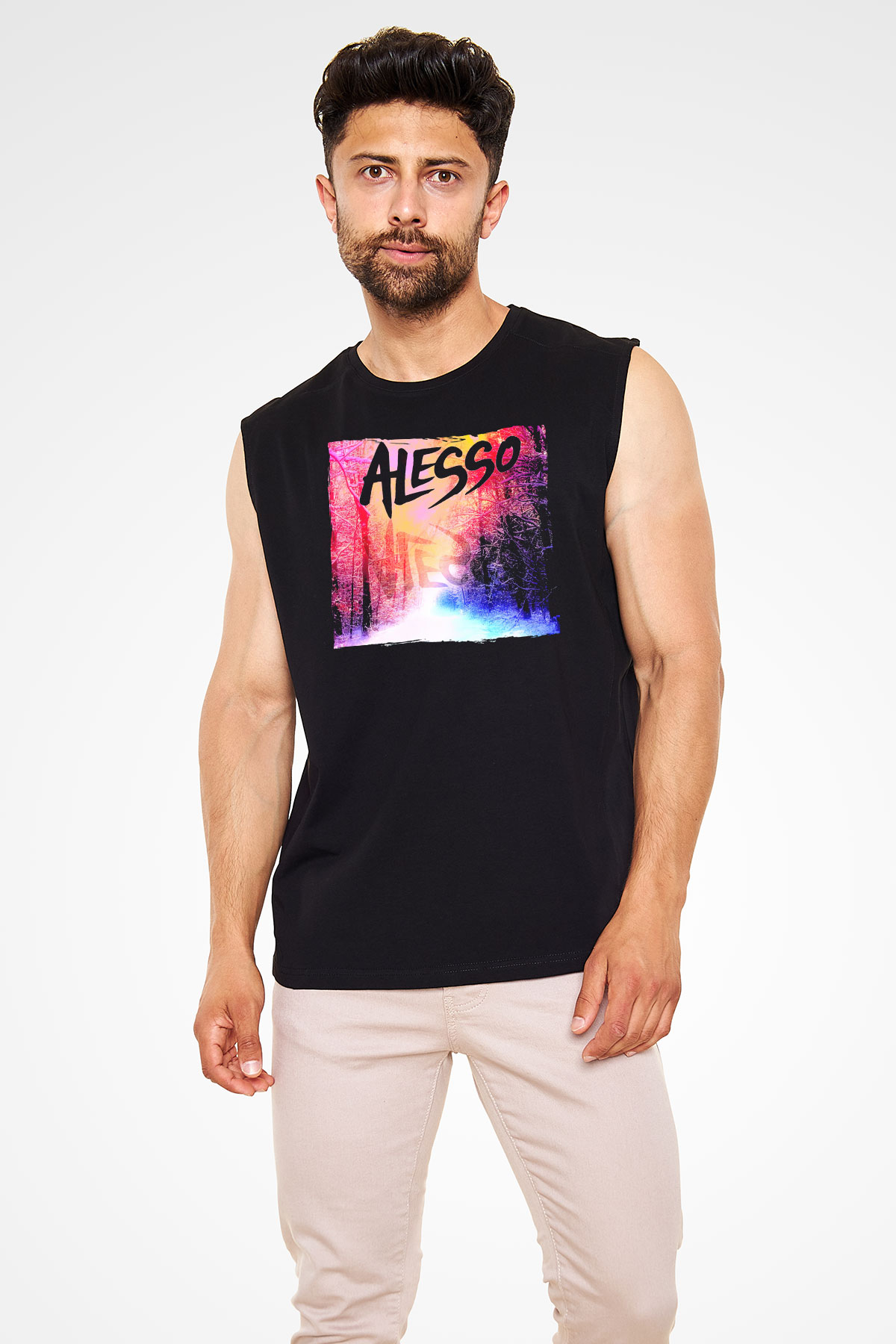 Alesso Siyah Unisex Kolsuz Tişört