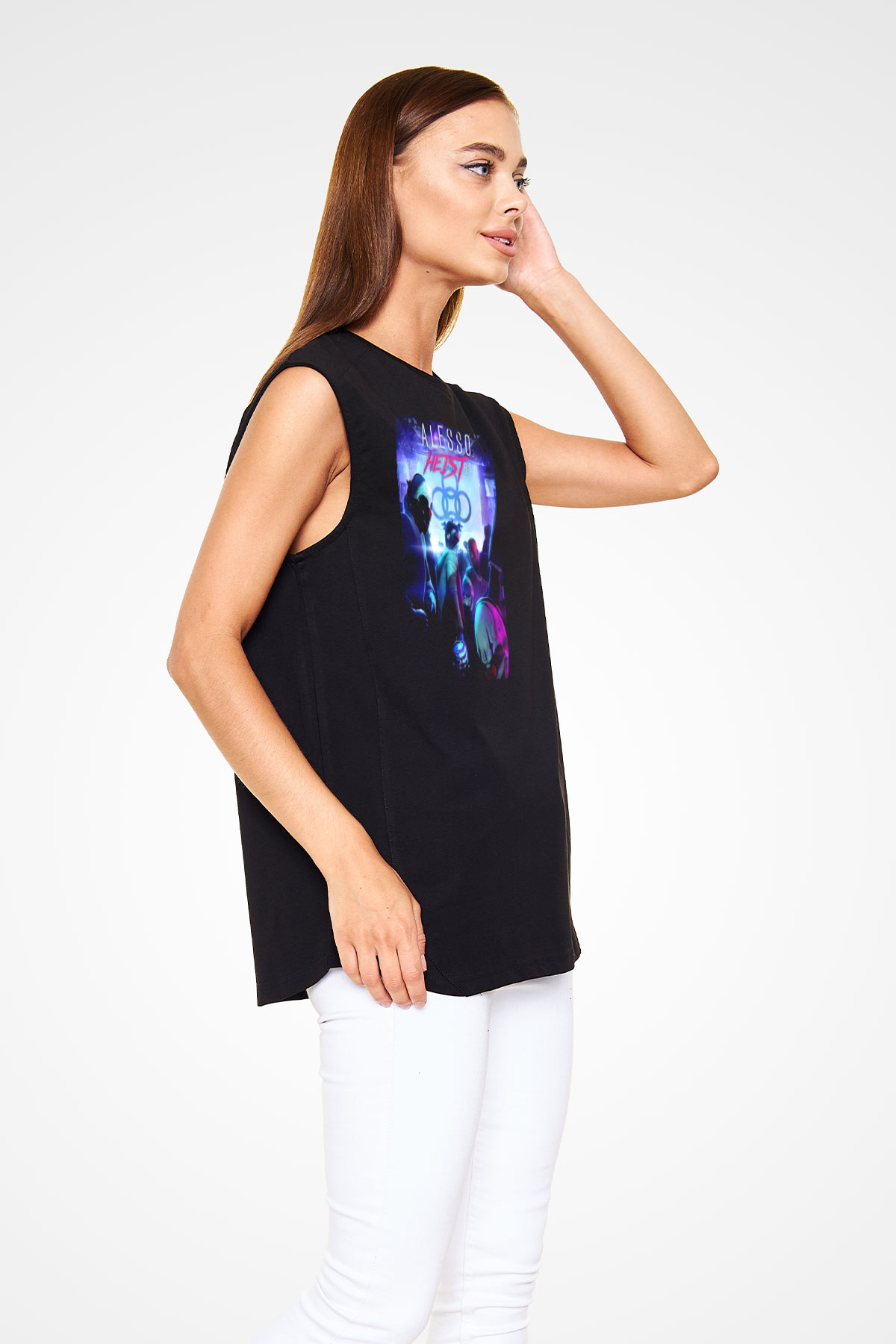 Alesso Siyah Unisex Kolsuz Tişört