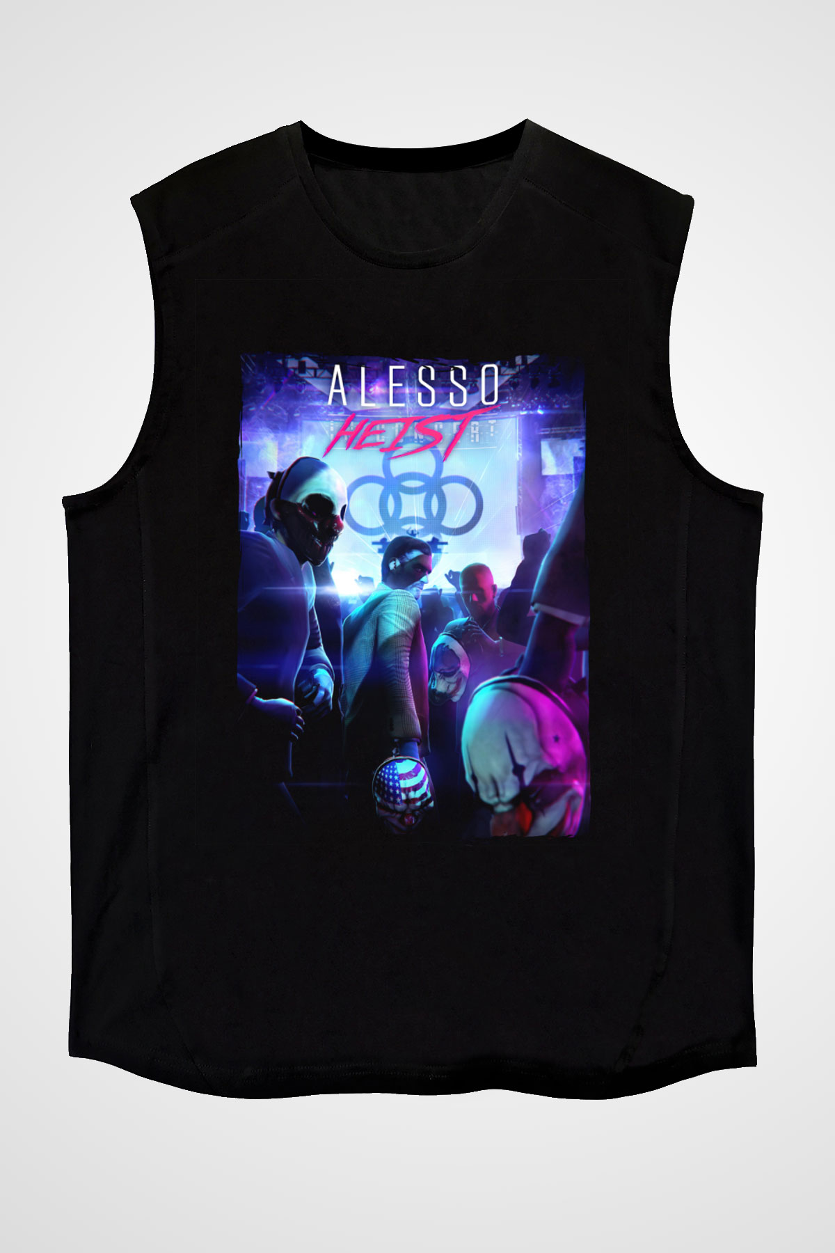 Alesso Siyah Unisex Kolsuz Tişört