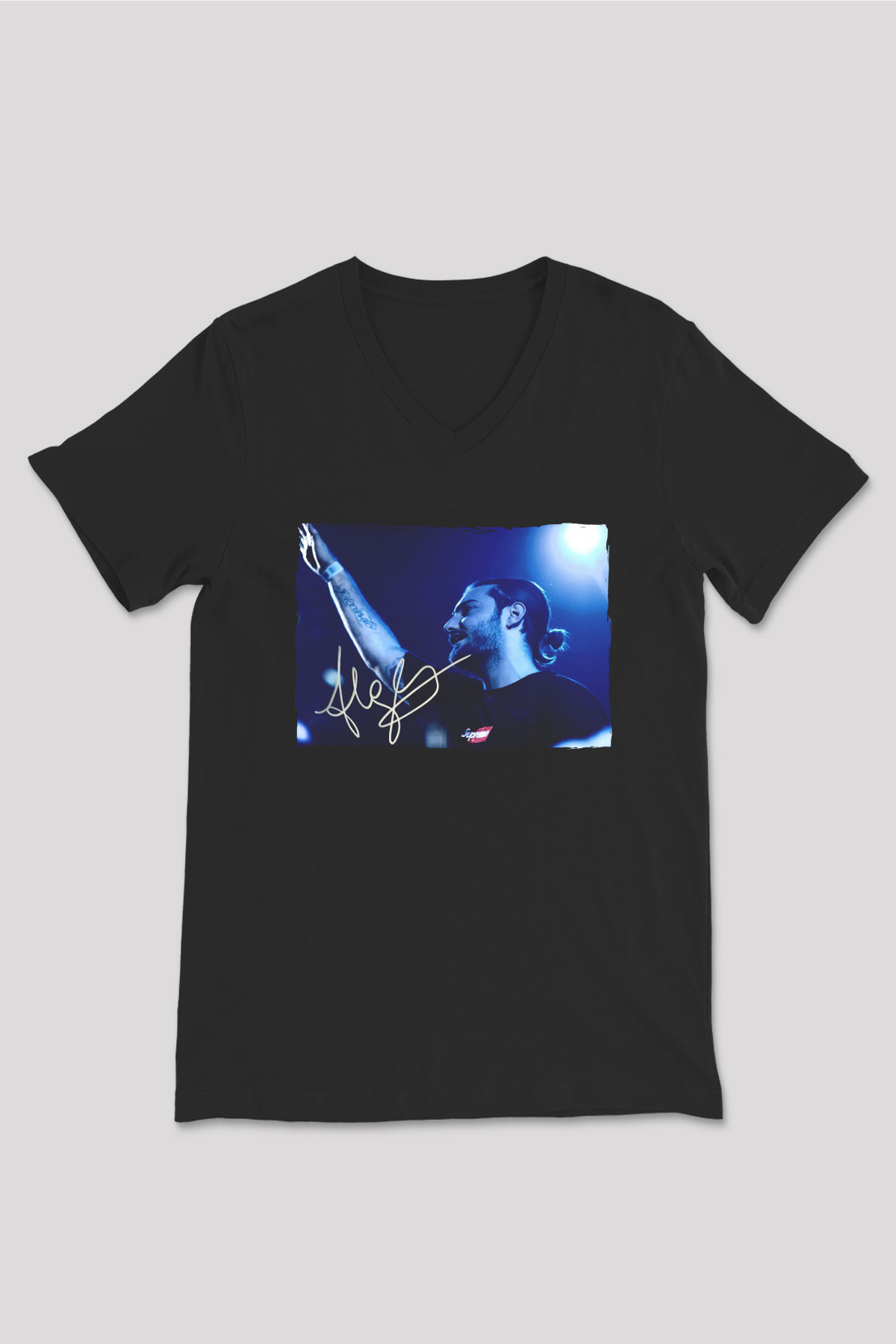 Alesso Siyah Unisex V Yaka Tişört