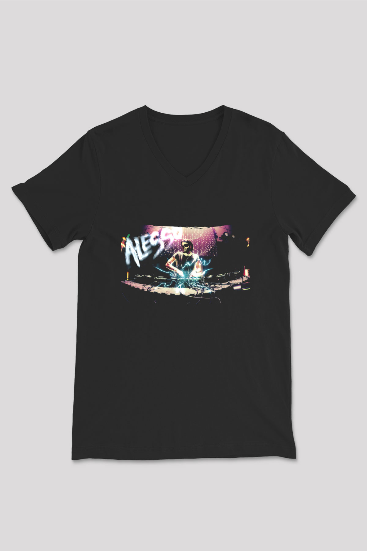 Alesso Siyah Unisex V Yaka Tişört