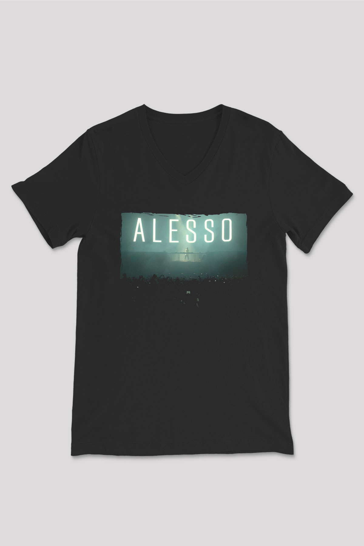 Alesso Siyah Unisex V Yaka Tişört