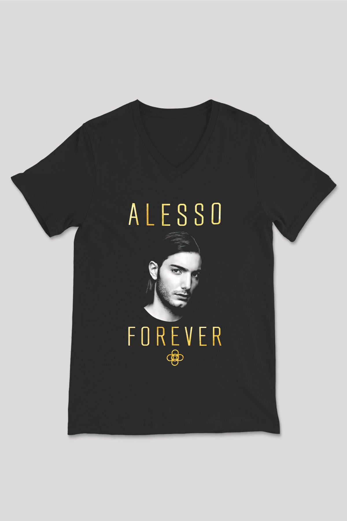 Alesso Siyah Unisex V Yaka Tişört