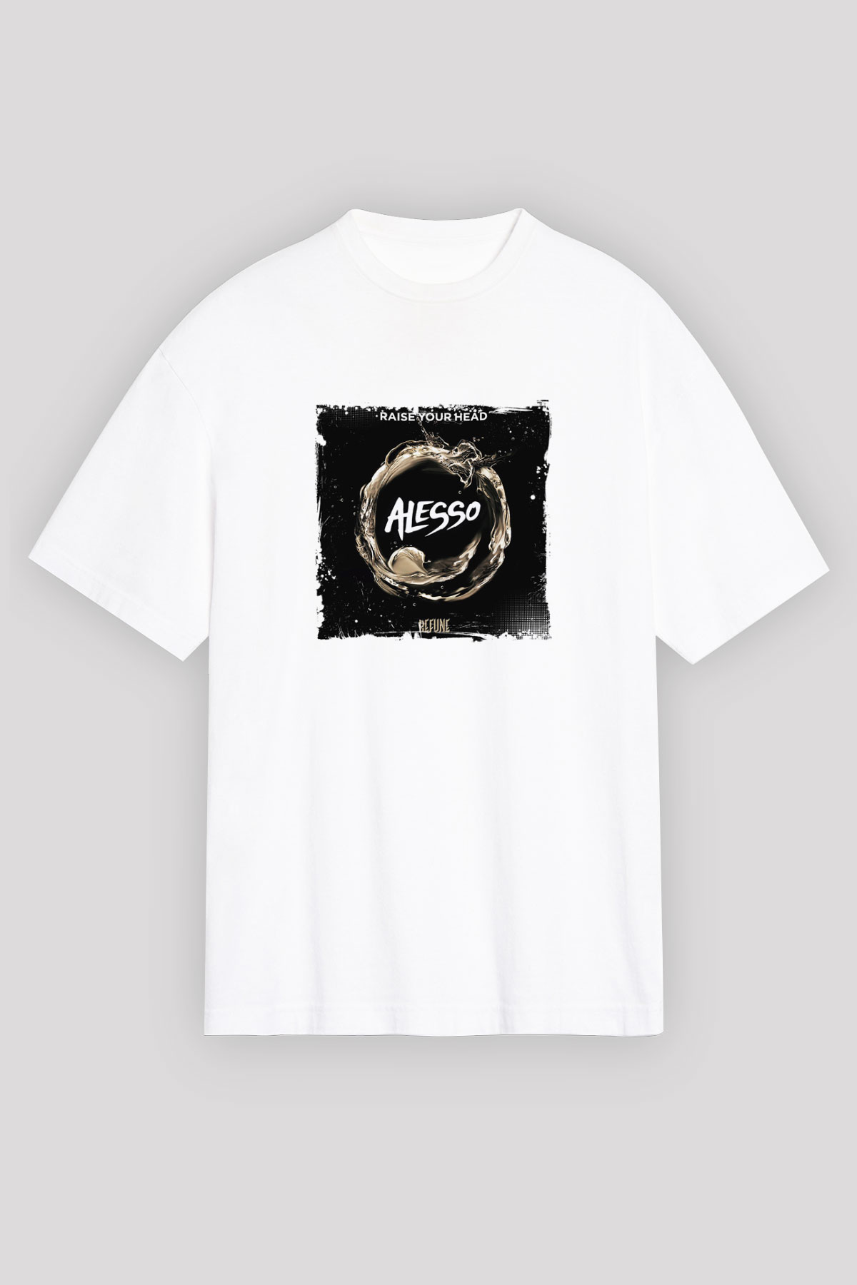 AlessoBaskılı Beyaz Oversize Tişört