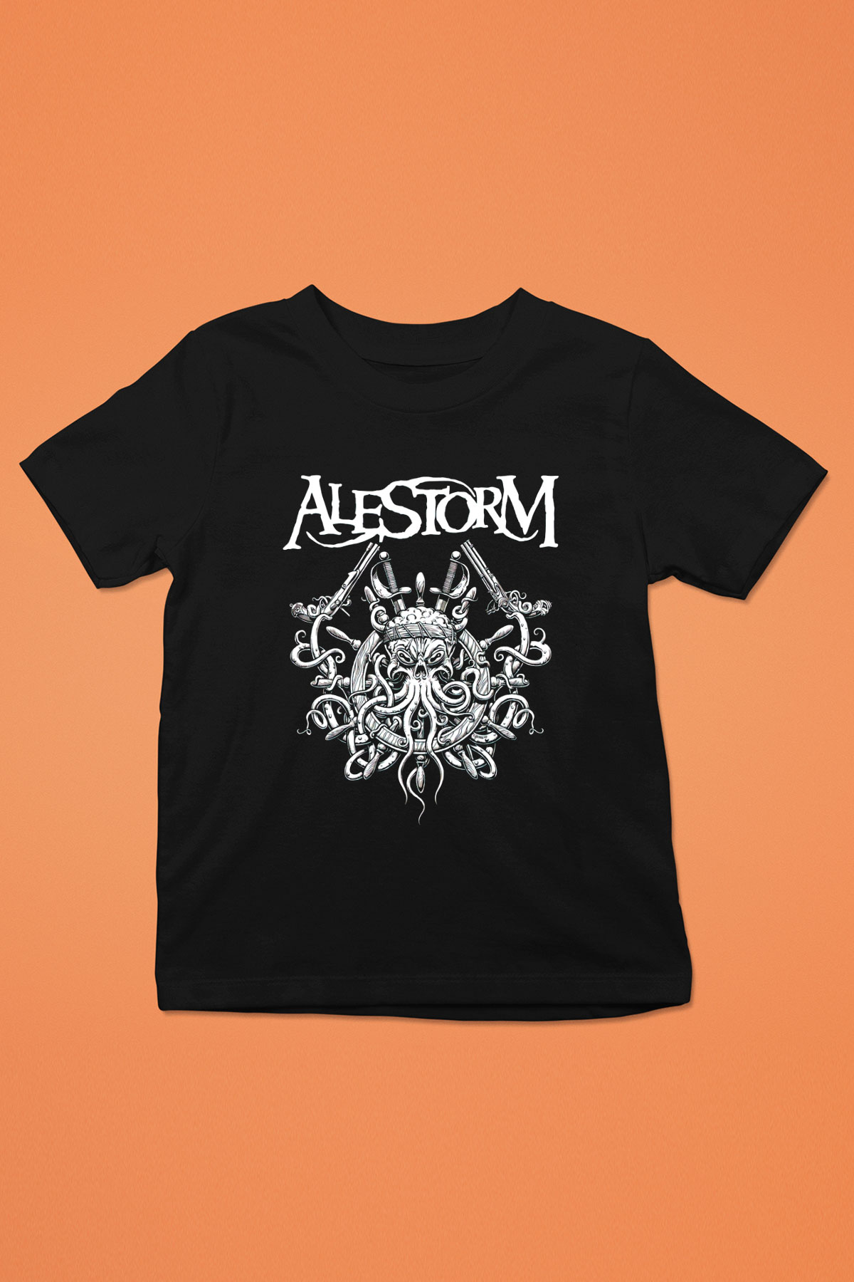 Alestorm Baskılı Siyah Unisex Çocuk Tişört