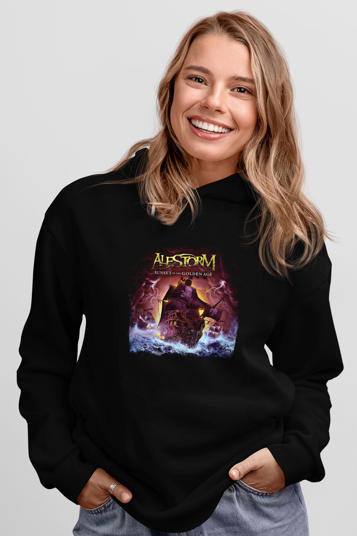 Alestorm Baskılı Unisex Siyah Hoodie