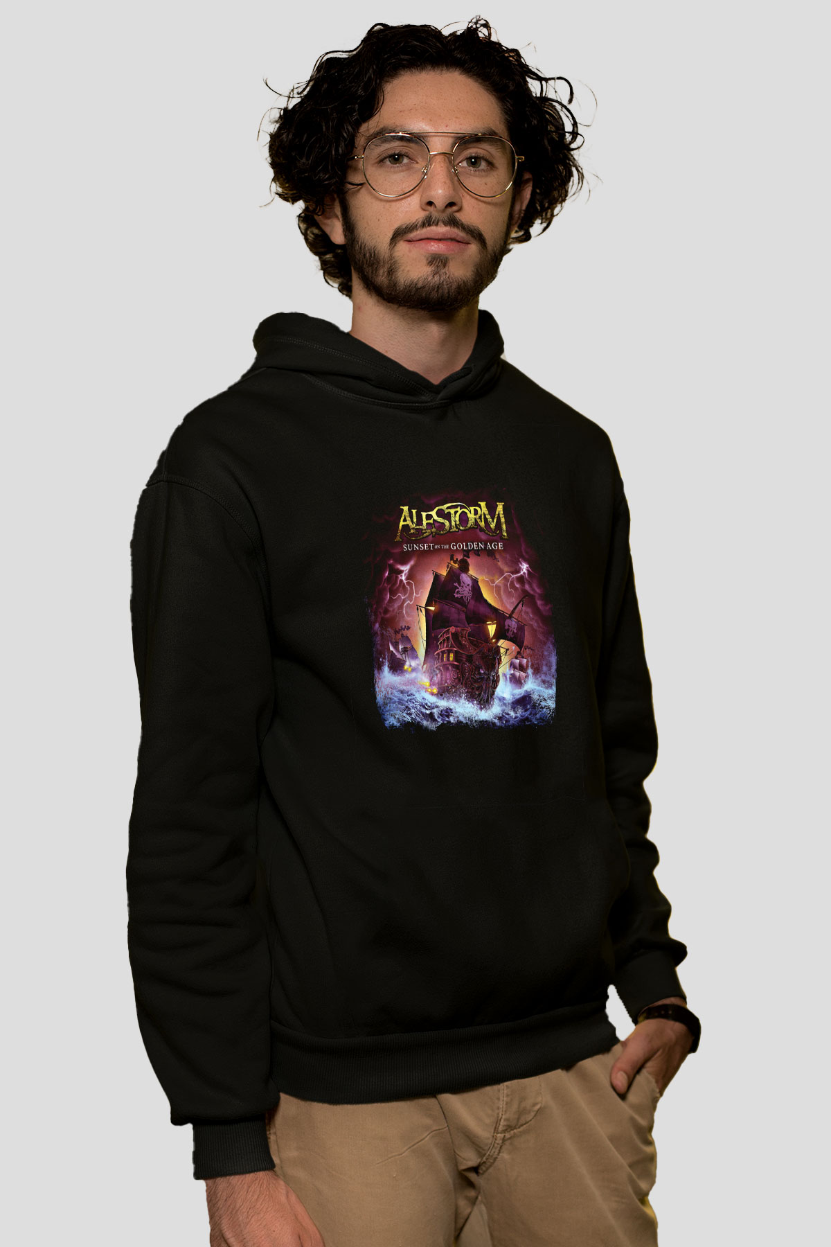 Alestorm Baskılı Unisex Siyah Hoodie