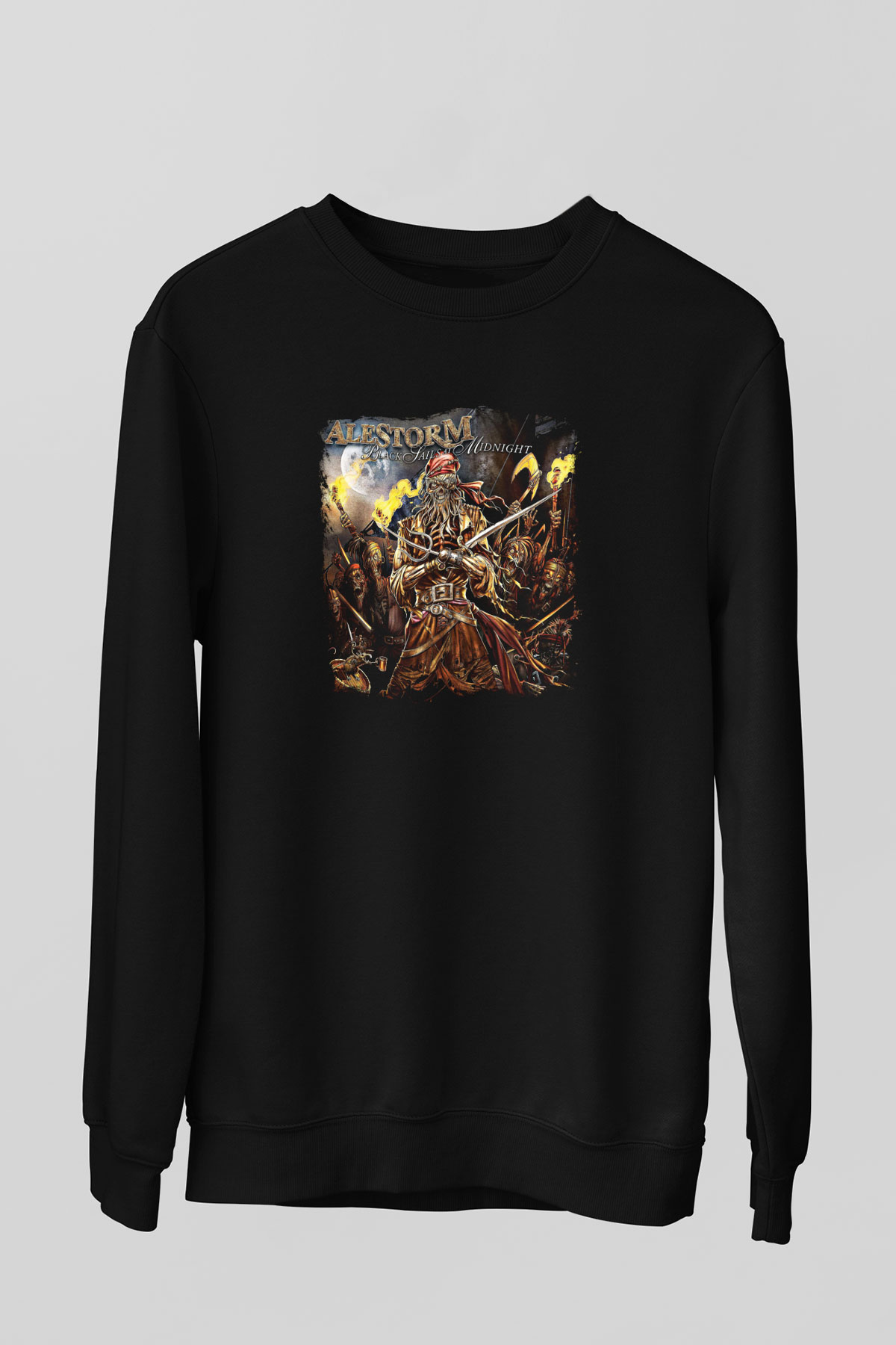 Alestorm Baskılı Unisex Siyah Sweatshirt