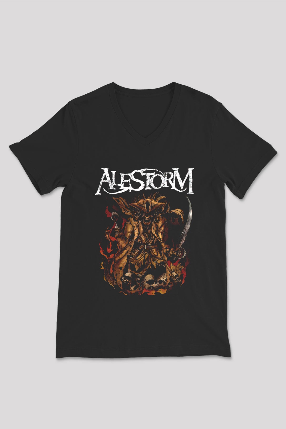 Alestorm Siyah Unisex V Yaka Tişört T-Shirt