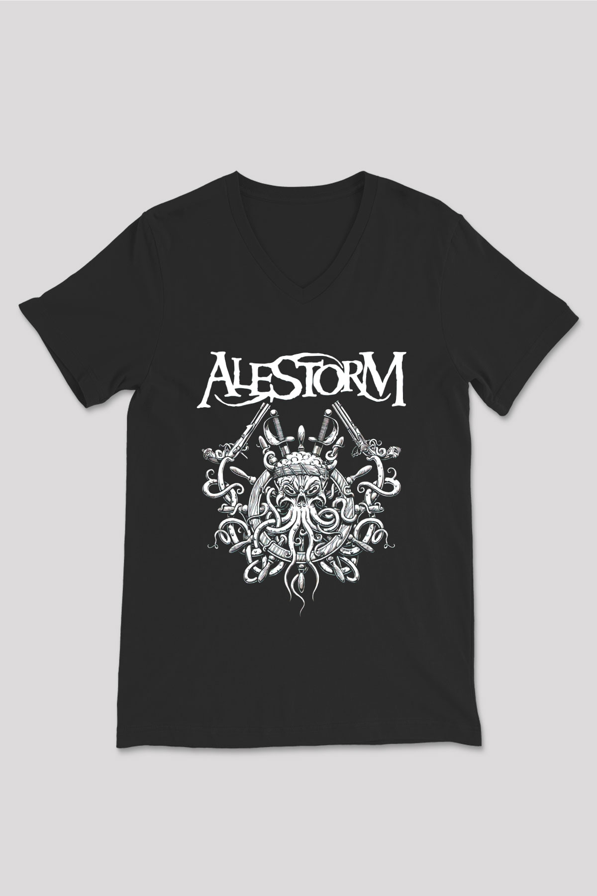 Alestorm Siyah Unisex V Yaka Tişört T-Shirt