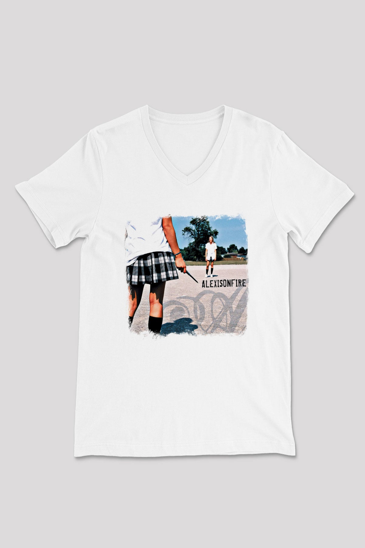 Alexisonfire Baskılı Unisex Beyaz V Yaka Tişört