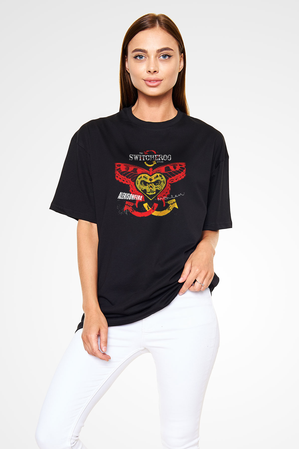 Alexisonfire Baskılı Unisex Siyah Oversize Tişört