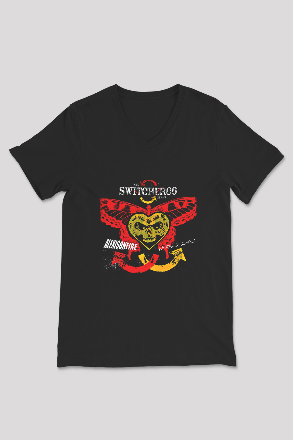 Alexisonfire Baskılı Unisex Siyah V Yaka Tişört