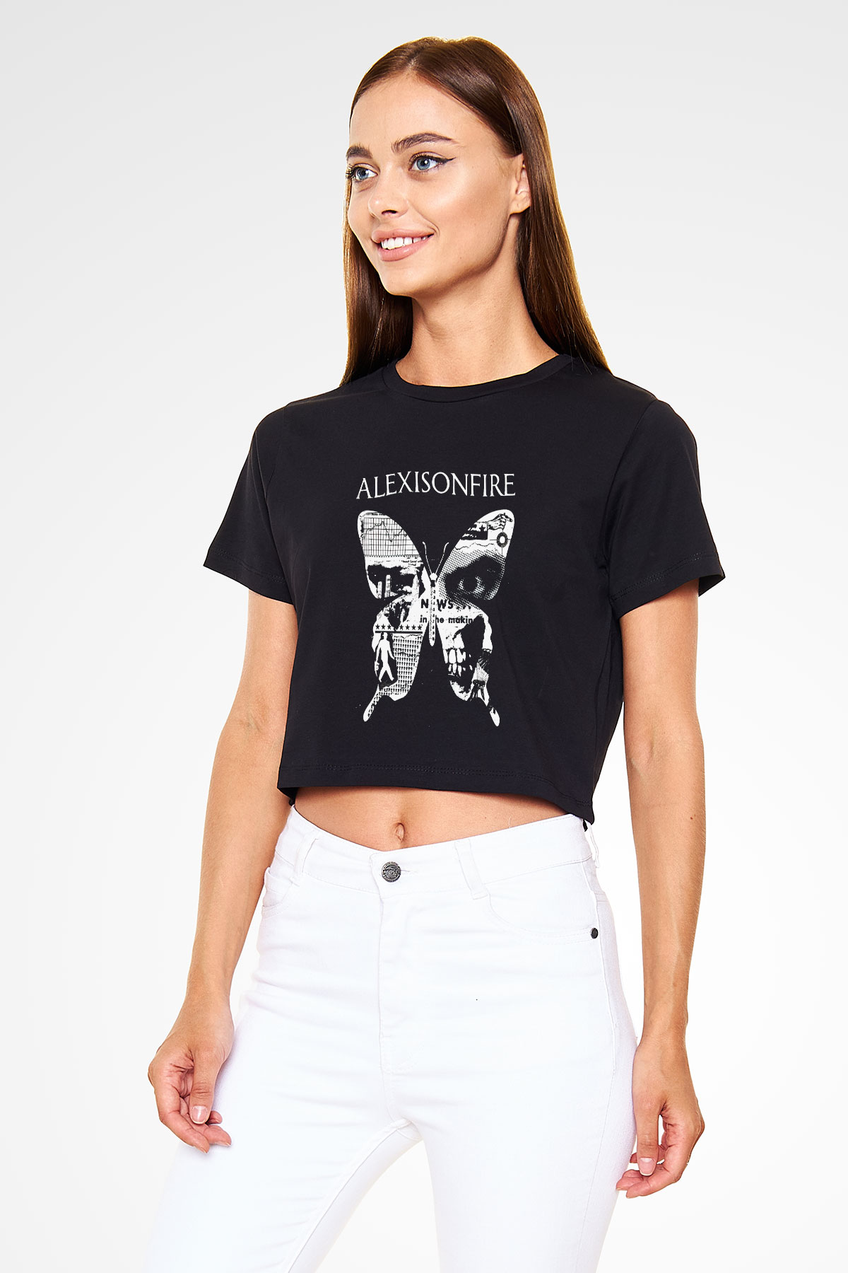 Alexisonfire Siyah Crop Top Tişört