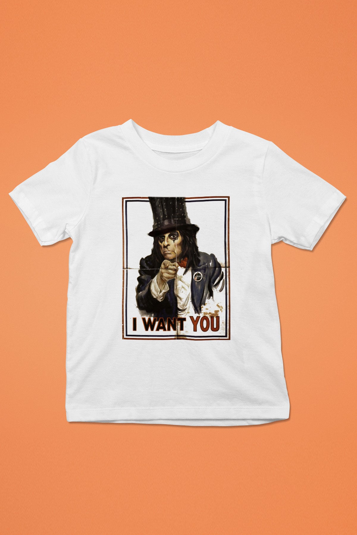 Alice Cooper Baskılı Beyaz Unisex Çocuk Tişört