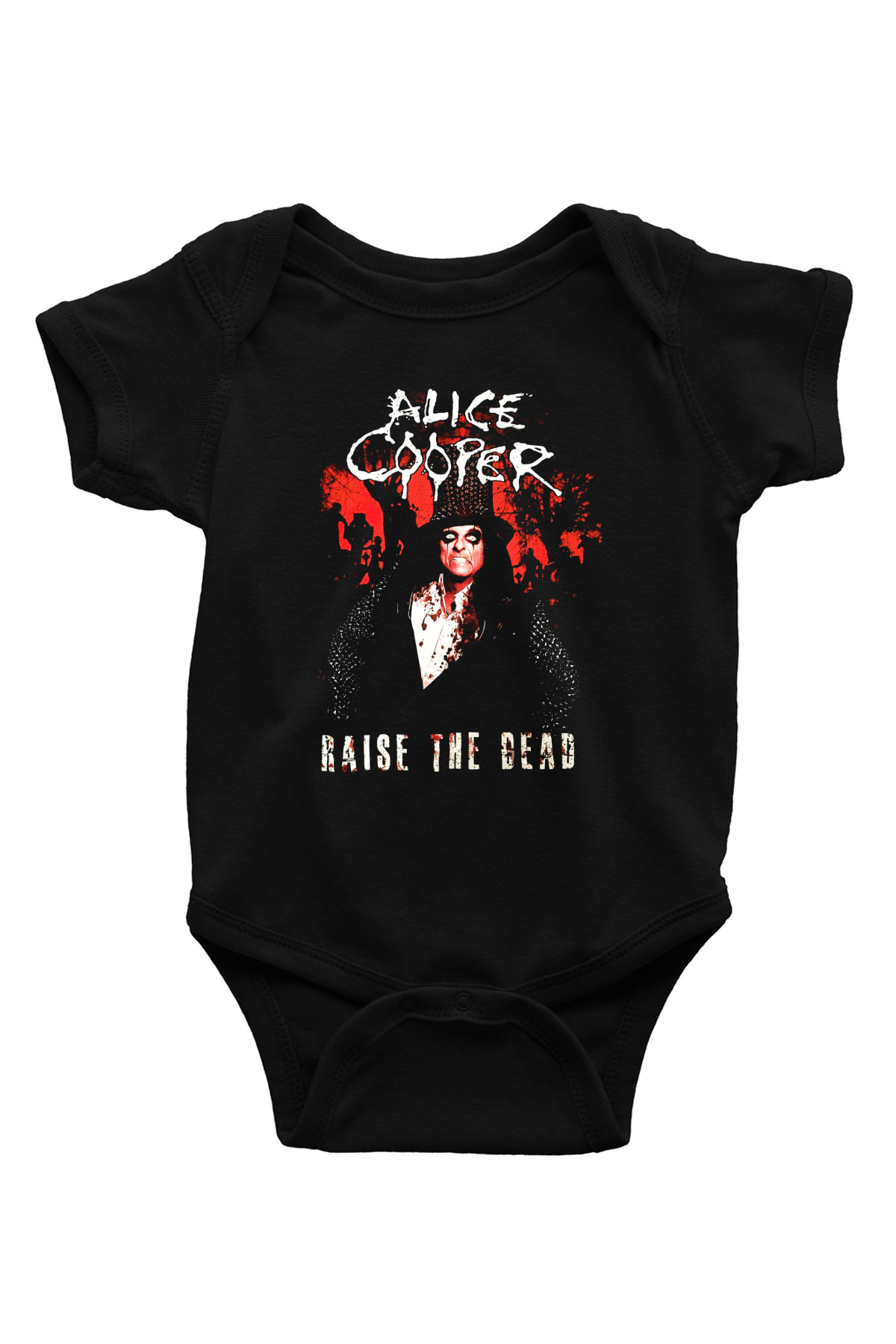 Alice Cooper Baskılı Siyah Bebek Body - Zıbın